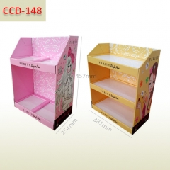 3 tiers POP sales promotional Cardboard Counter Display box for Cosmetic pens