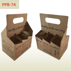 Paper handle packaging box for 6 beer bottles