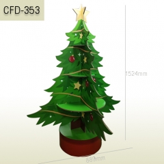 Custom made Christmas tree shaped cardboard floor display stand