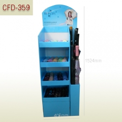 Free standing cardboard floor display rack for umbrella