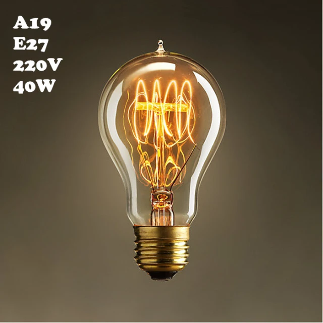 A19 220V E27 40W Edison Bulb