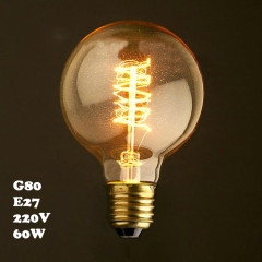 220V 80*120mm E27 40W G80 Spiral Edison Bulb