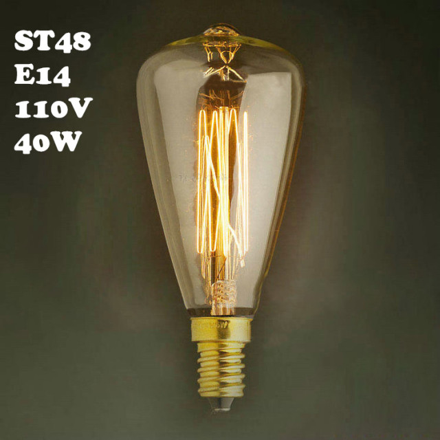 ST48 110V 48*110mm E14 40W Edison Bulb