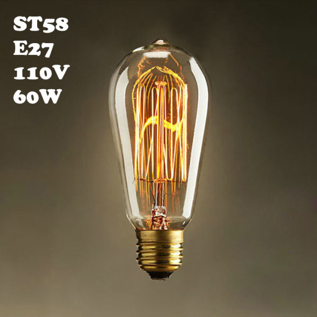 E27 ST58 110V 60W Edison Bulb