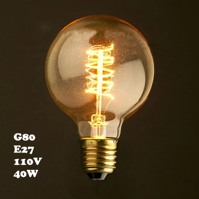 110V E27 80*120mm 40W G80 Edison Bulb