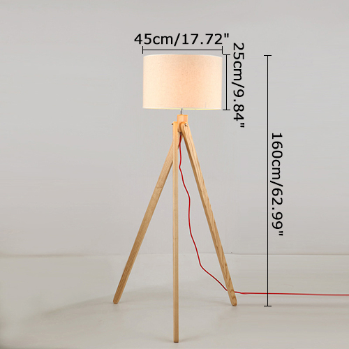 Nordic Style 1 Light Tripod Wooden Floor Lamp