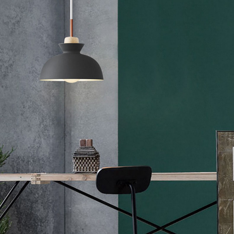 Modern Dome Shaped 1 Light 11.02"W Pendant Light Overhead Kitchen Lighting for Dining Room Kitchen Island