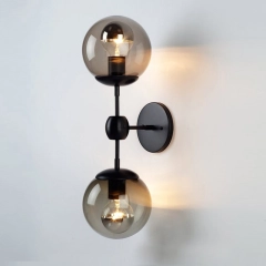 Contemporary Style Modo 2 Globes Wall Light in Black