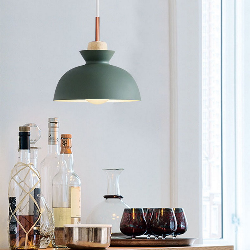 Modern Dome Shaped 1 Light 11.02"W Pendant Light Overhead Kitchen Lighting for Dining Room Kitchen Island