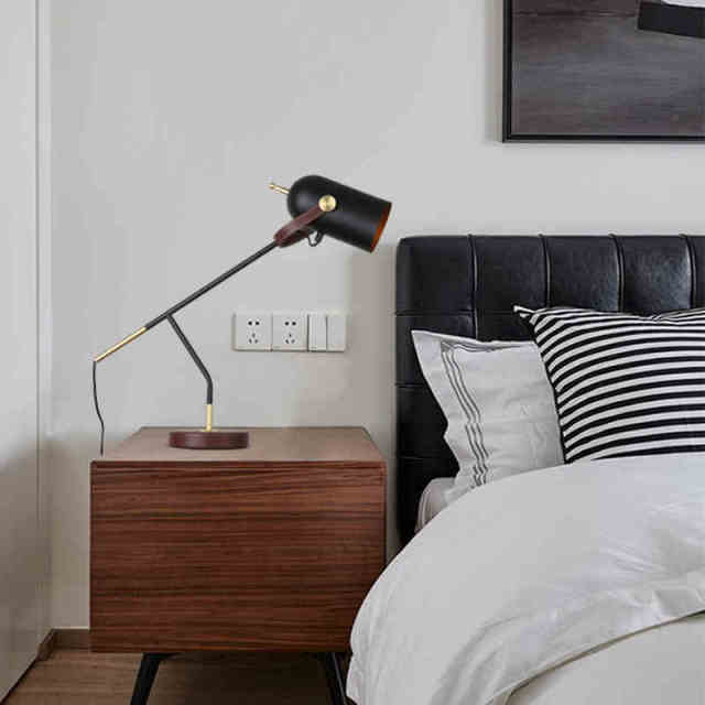 Northern Design 1 Light Leather Table Lamp, Bedside Lamp and Reading Lamp