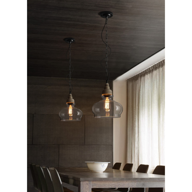 Contemporary 1 Light Glass Pendant Light  for Bar, Kitchen