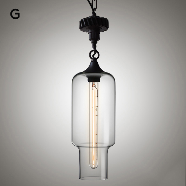 Contemporary Single Light Gear Glass Pendant Lighting