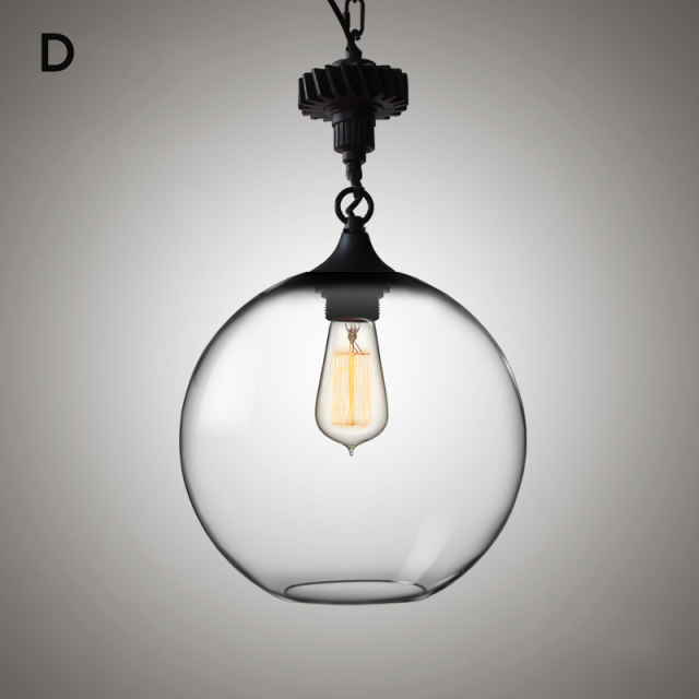 Contemporary Single Light Gear Glass Pendant Lighting