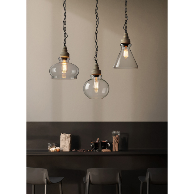 Contemporary 1 Light Glass Pendant Light  for Bar, Kitchen