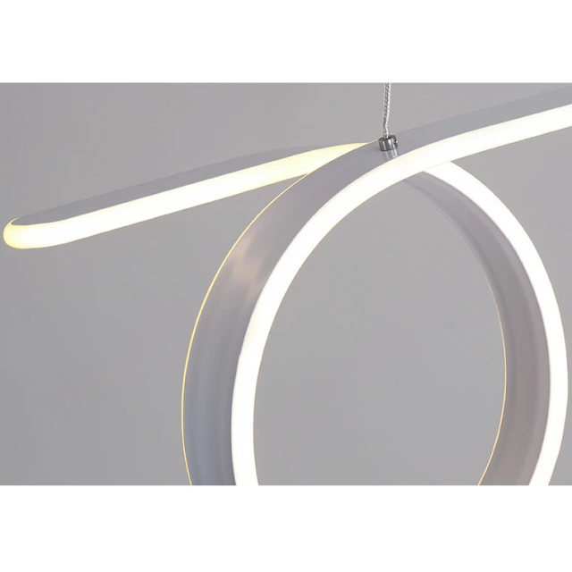 Single Circular Curve LED Hanging Chandelier Pendant in Modern Style