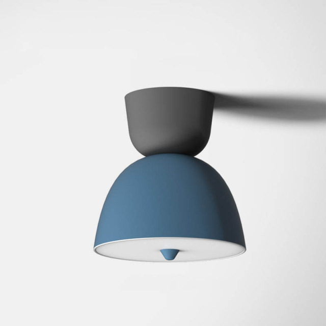 Scandinavian Matte Blue and Grey LED Semi-Flush Moun for Kid's room Playroom Foyer