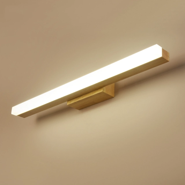 Scandinavian Style Wooden LED Vanity Light Wall Sconce for Dresser and Bathroom Vanity