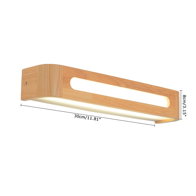 Wooden Linear LED Wall Light for Bedside Lighting Vanity Lighting