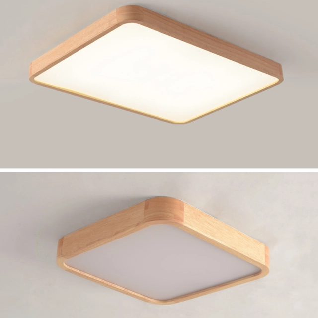 Contemporary Wooden Cubic LED Ceiling Light-Cool White,ROOMS
