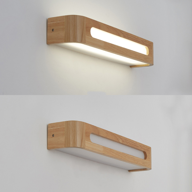 Wooden Linear LED Wall Light for Bedside Lighting Vanity Lighting