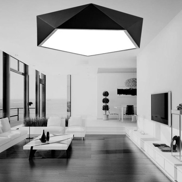 Modern Black Diamon LED Ceiling Light-Cool White