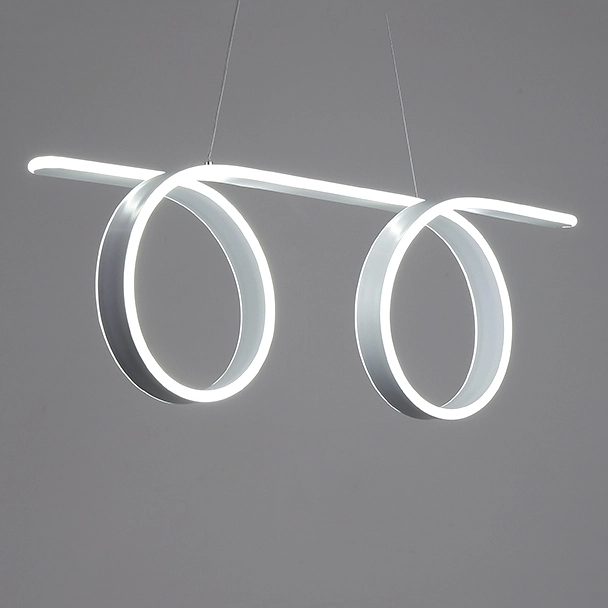 Modern Style Double Circular Curve LED Chandelier Energy Saving for Kitchen Island