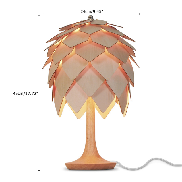 Single Light Pine Cone Bedside Table Lamp in Modern Style