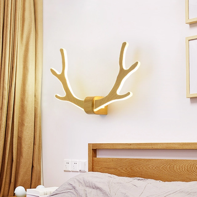 Deer Horn Shape LED Wall Sconce, 22W Warm White for Kid's Room