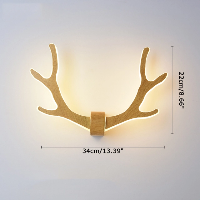 Deer Horn Shape LED Wall Sconce, 22W Warm White for Kid's Room