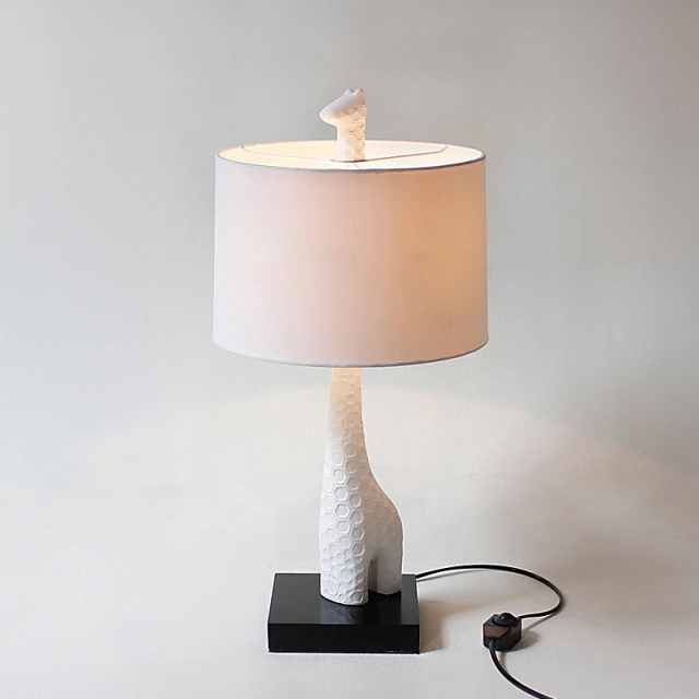 Modern Designer Lighting Giraffe Table Lamp in White