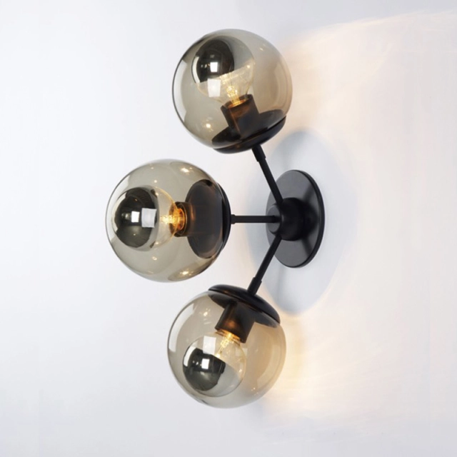 Contemporary Style Modo 2 Globes Wall Light in Black