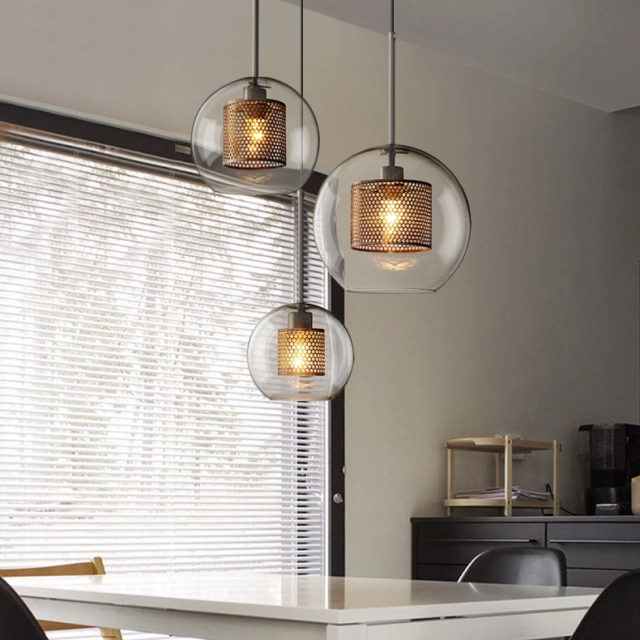 Modern Style 1 Light Globe Glass Pendant Light for Bar, Kitchen or Dinging Room
