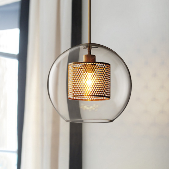 Modern Style 1 Light Globe Glass Pendant Light for Bar, Kitchen or Dinging Room