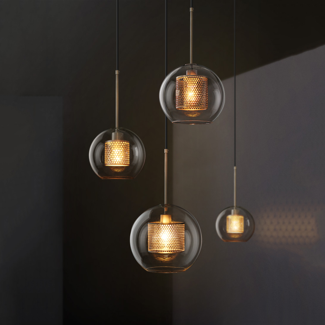 Modern Style 1 Light Globe Glass Pendant Light for Bar, Kitchen or Dinging Room