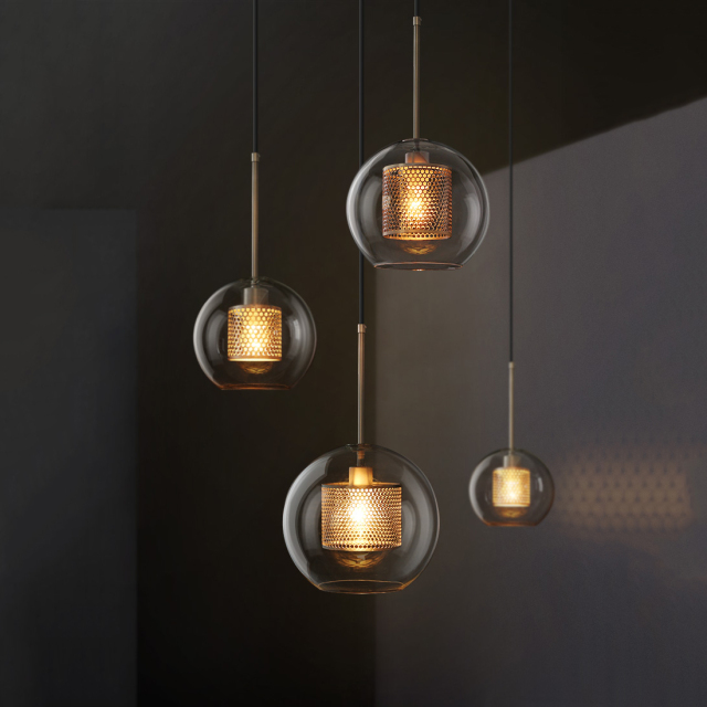 Modern Style 1 Light Globe Glass Pendant Light for Bar, Kitchen or Dinging Room