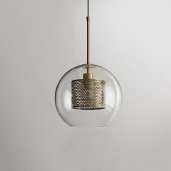 Modern Style 1 Light Globe Glass Pendant Light for Bar, Kitchen or Dinging Room