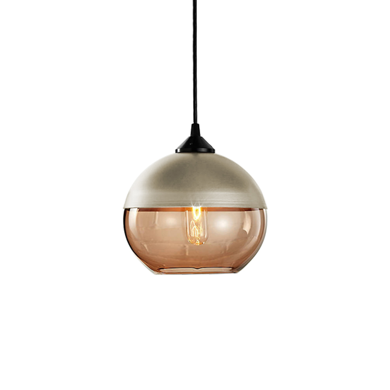 Mid Century Modern Cylinder Pendant Light 1 Light with Hand Blown Glass ...