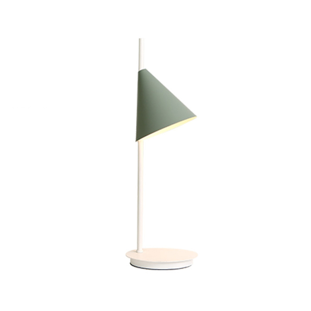 Northern Single Light Mini Macaron Conic Table Lamp with Circular Base for Modern Living Rooms, Home Offices or Bedroom