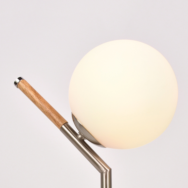 Modern Style 1 Light Wooden Desk Lamp with Globe Shade