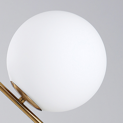 Modern 1 Light Low Table Lamp with Mouth Blown Opaline Sphere