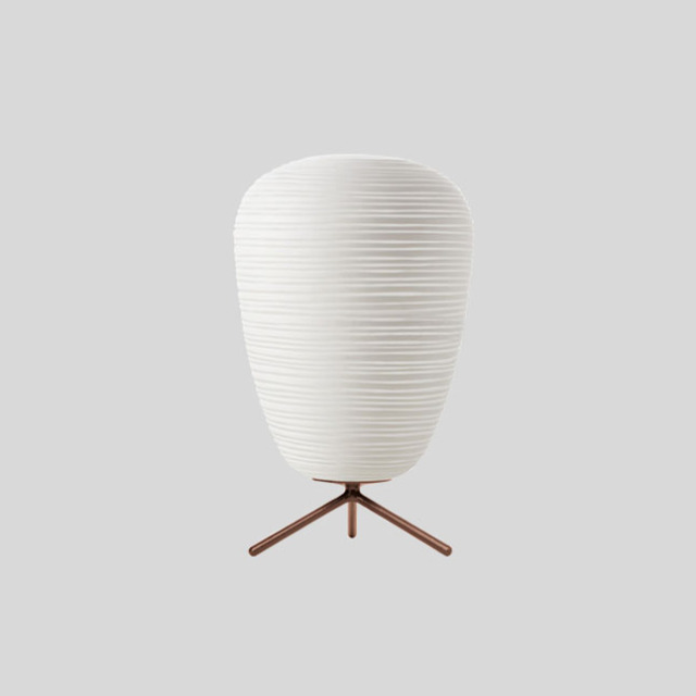 Modern Style 1 Light Table Lamp with Ribbed Glass Shade for Bedside or Living Room Lighting