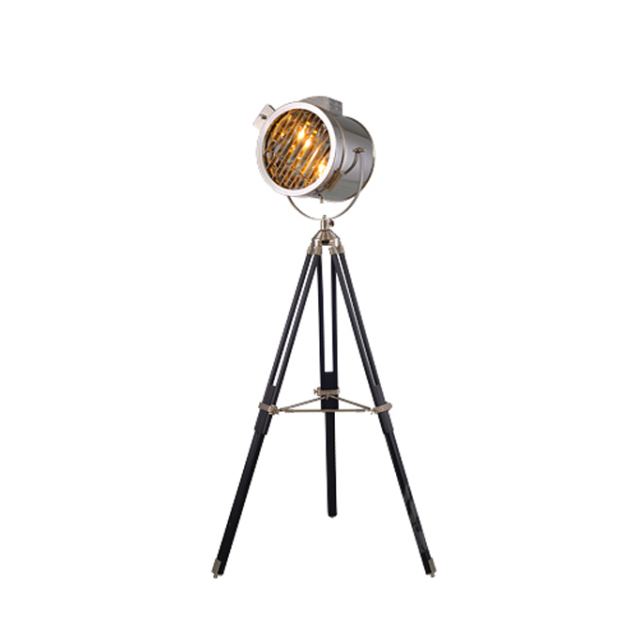 Industrial Loft Chic 1 Light Tripod Floor Lamp in Gold/Chrome