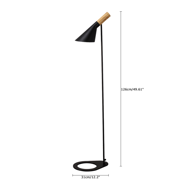 Modern Designer Lighting 1 Light AJ Floor Lamp with Cone Shade in Black/White