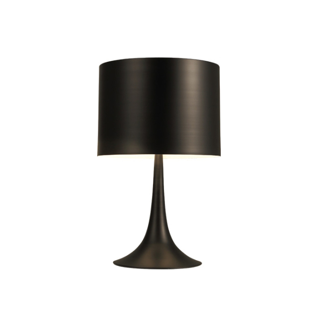 Modern Simple Black/White 1 Light Spun Light Table Lamp with Die-cast Aluminum Diffuser