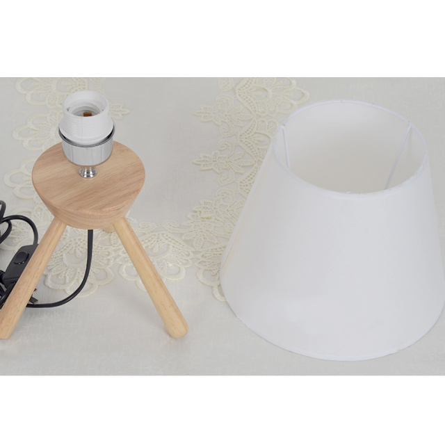 Modern Chic 1 Light Table Lamp with Wooden Tripod Base