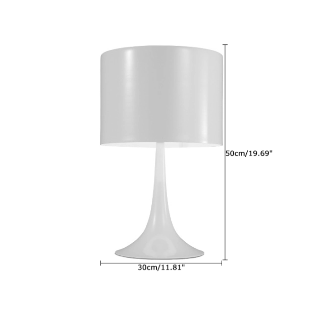 Modern Simple Black/White 1 Light Spun Light Table Lamp with Die-cast Aluminum Diffuser