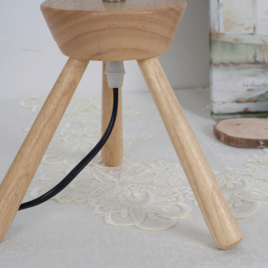 Modern Chic 1 Light Table Lamp with Wooden Tripod Base