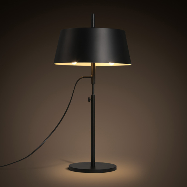 Modern Black Hight Adjustable 1 Light Table Lamp for Bedside