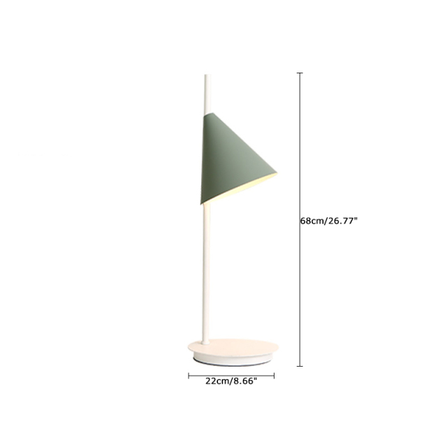 Northern Single Light Mini Macaron Conic Table Lamp with Circular Base for Modern Living Rooms, Home Offices or Bedroom