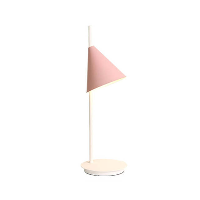 Northern Single Light Mini Macaron Conic Table Lamp with Circular Base for Modern Living Rooms, Home Offices or Bedroom